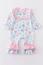 Load image into Gallery viewer, Snowflake Ruffle Baby Romper
