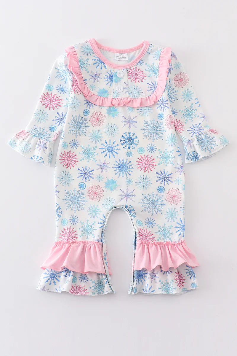 Snowflake Ruffle Baby Romper