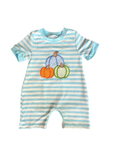 Load image into Gallery viewer, Pumpkin Trio Boys Baby Romper
