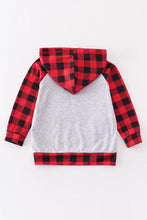 Load image into Gallery viewer, Buffalo Plaid Santa Deer Snowman Hoodie
