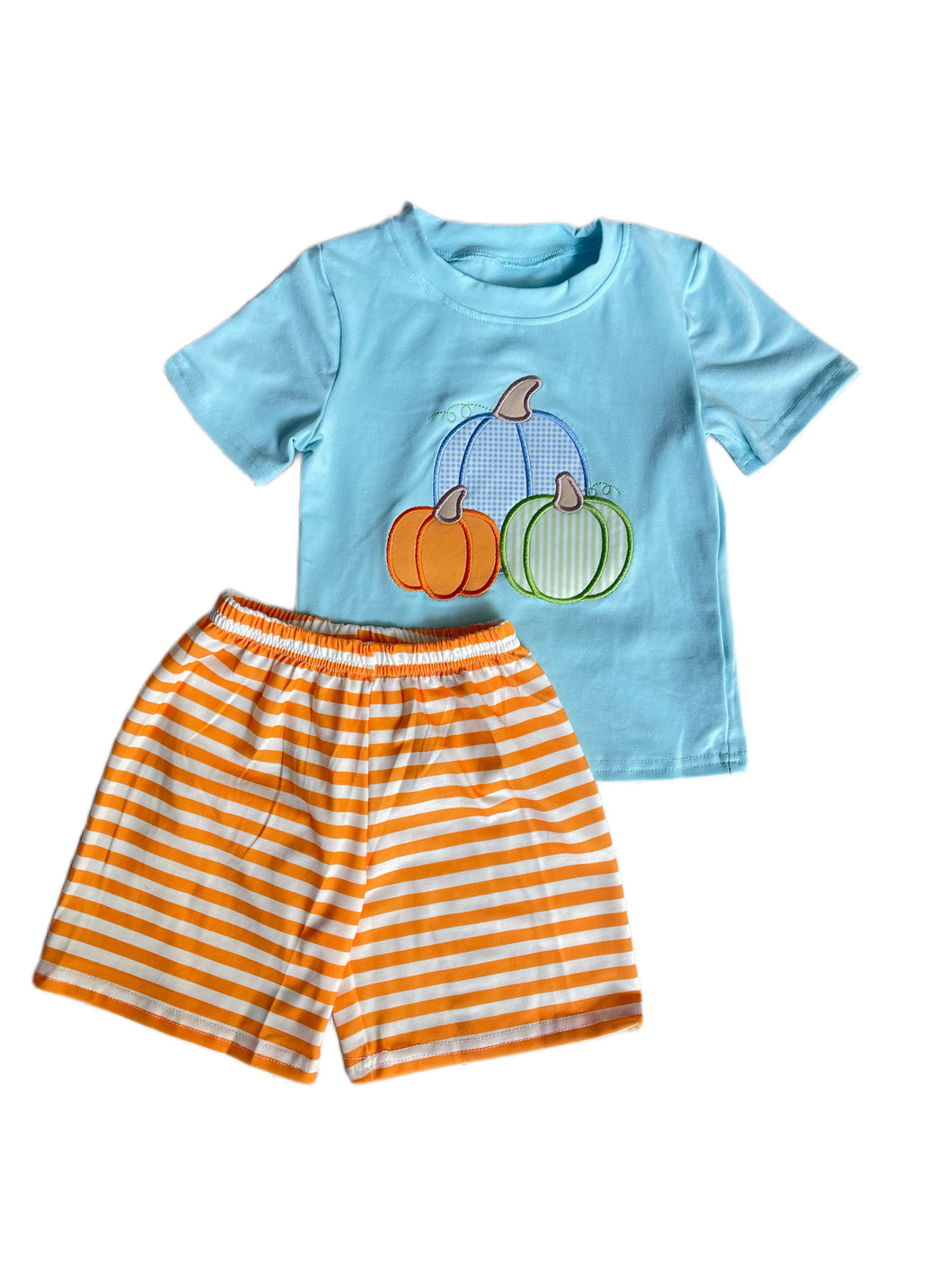 Boys Pumpkin Trio Shorts Set