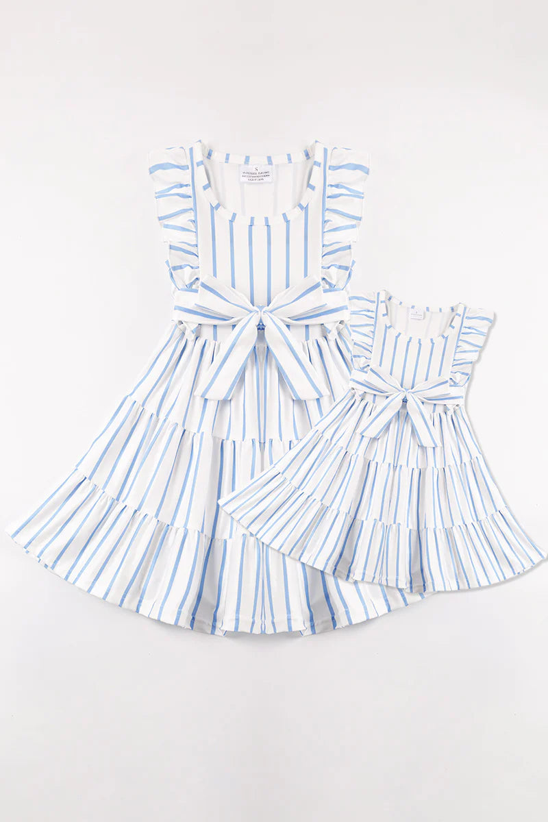 Blue Striped Mommy and Me Dress