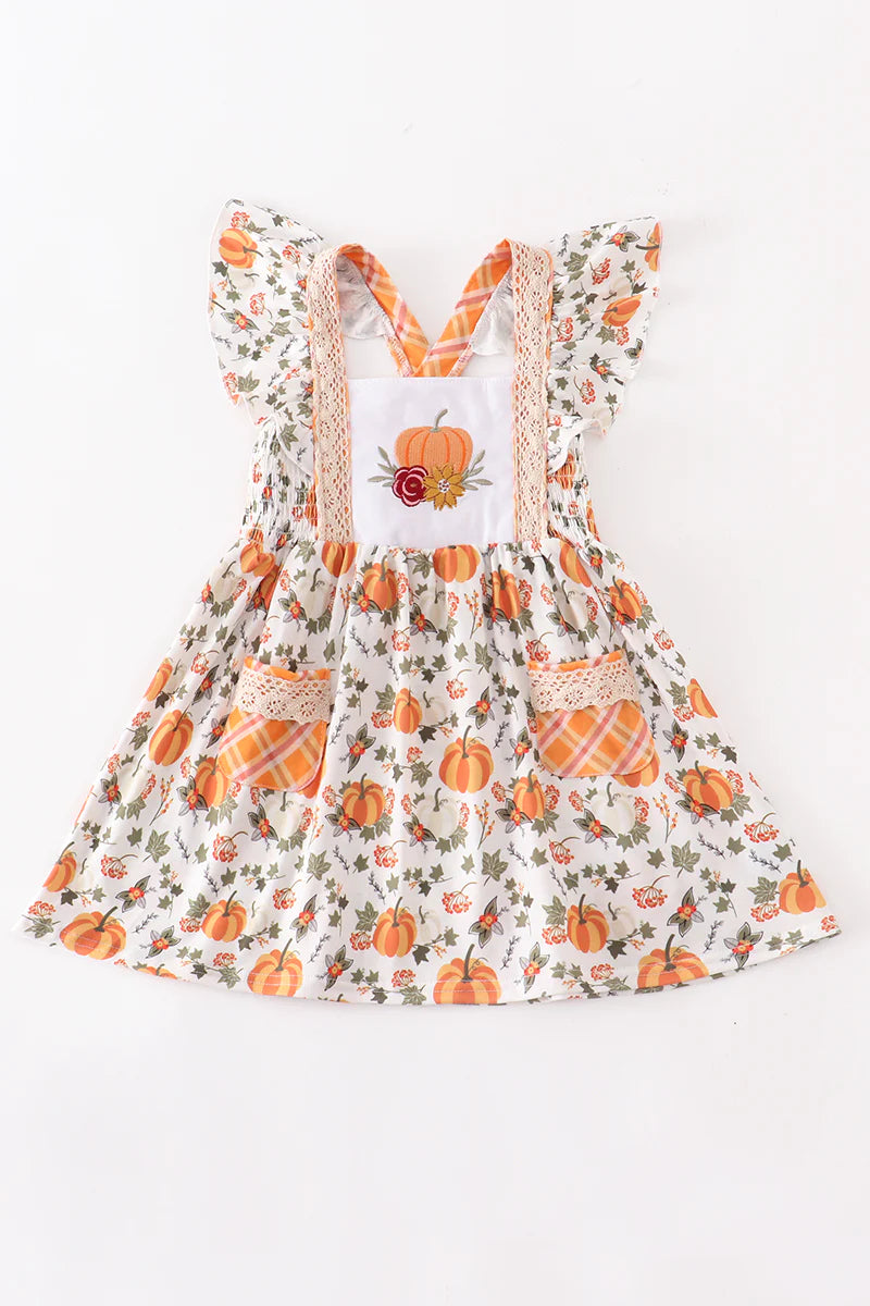 Pumpkin Floral Dress