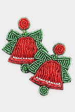 Load image into Gallery viewer, Beaded Christmas Bell Earrings
