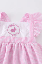 Load image into Gallery viewer, Pink Seersucker Bunny Applique Dress
