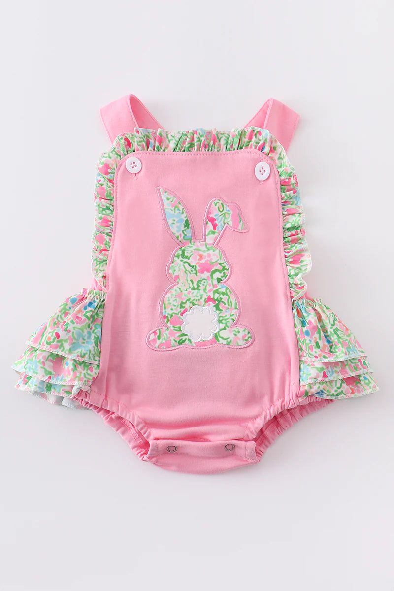 Pink and Green Floral Baby Bunny Bubble