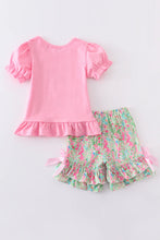 Load image into Gallery viewer, Pink and Green Bunny Applique Shorts Set
