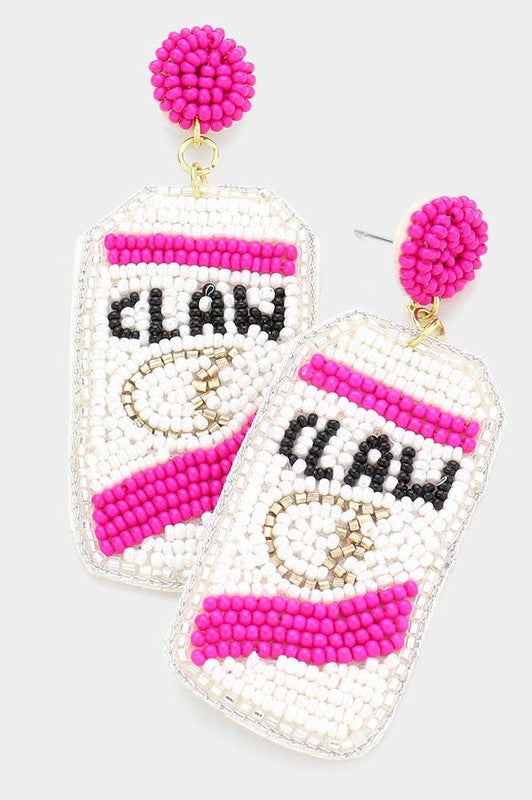 Beaded Claw Earrings