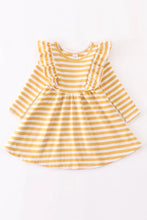 Load image into Gallery viewer, Mustard Striped Twirl Dress
