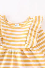 Load image into Gallery viewer, Mustard Striped Twirl Dress
