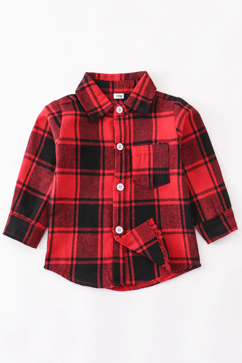 Red Plaid Flannel Button Down