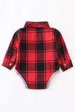 Load image into Gallery viewer, Red Plaid Boy&#39;s Baby Romper
