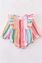 Load image into Gallery viewer, Rainbow Stripe Baby Romper
