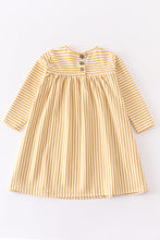 Load image into Gallery viewer, Mustard Stripe Pocket Dress
