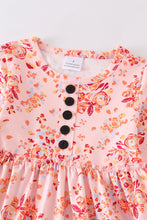 Load image into Gallery viewer, Pink Floral Long Sleeve Button Dress
