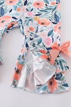 Load image into Gallery viewer, Coral Floral Ruffle Baby Romper
