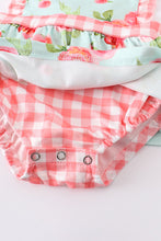 Load image into Gallery viewer, Pink Mint Floral Gingham Baby Romper
