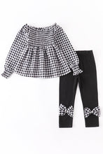 Load image into Gallery viewer, Plaid Smocked Tunic with Bow Leggings
