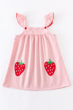 Load image into Gallery viewer, Pink Plaid Strawberry Dress
