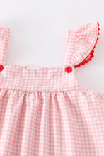 Load image into Gallery viewer, Pink Plaid Strawberry Dress
