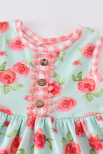 Load image into Gallery viewer, Pink Mint Floral Gingham Dress
