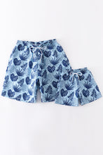 Load image into Gallery viewer, Blue Floral Family Matching Swim- Men&#39;s
