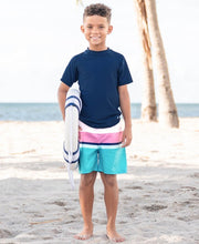 Load image into Gallery viewer, RuggedButts Boy&#39;s Navy Short Sleeve Rashguard
