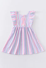 Load image into Gallery viewer, Striped Bunny Applique Dress
