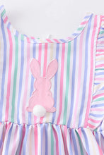 Load image into Gallery viewer, Striped Bunny Applique Dress
