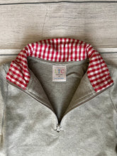 Load image into Gallery viewer, Boy&#39;s Grey Pullover with Red Gingham
