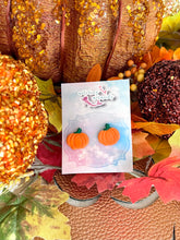 Load image into Gallery viewer, Handmade Clay Pumpkin Earrings
