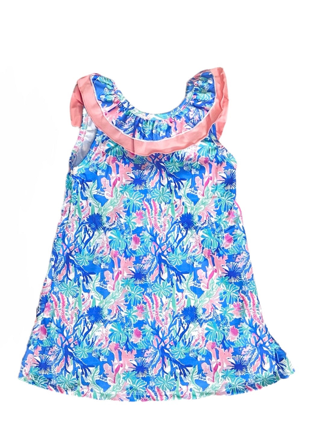 Girl's Blue Coral Dress