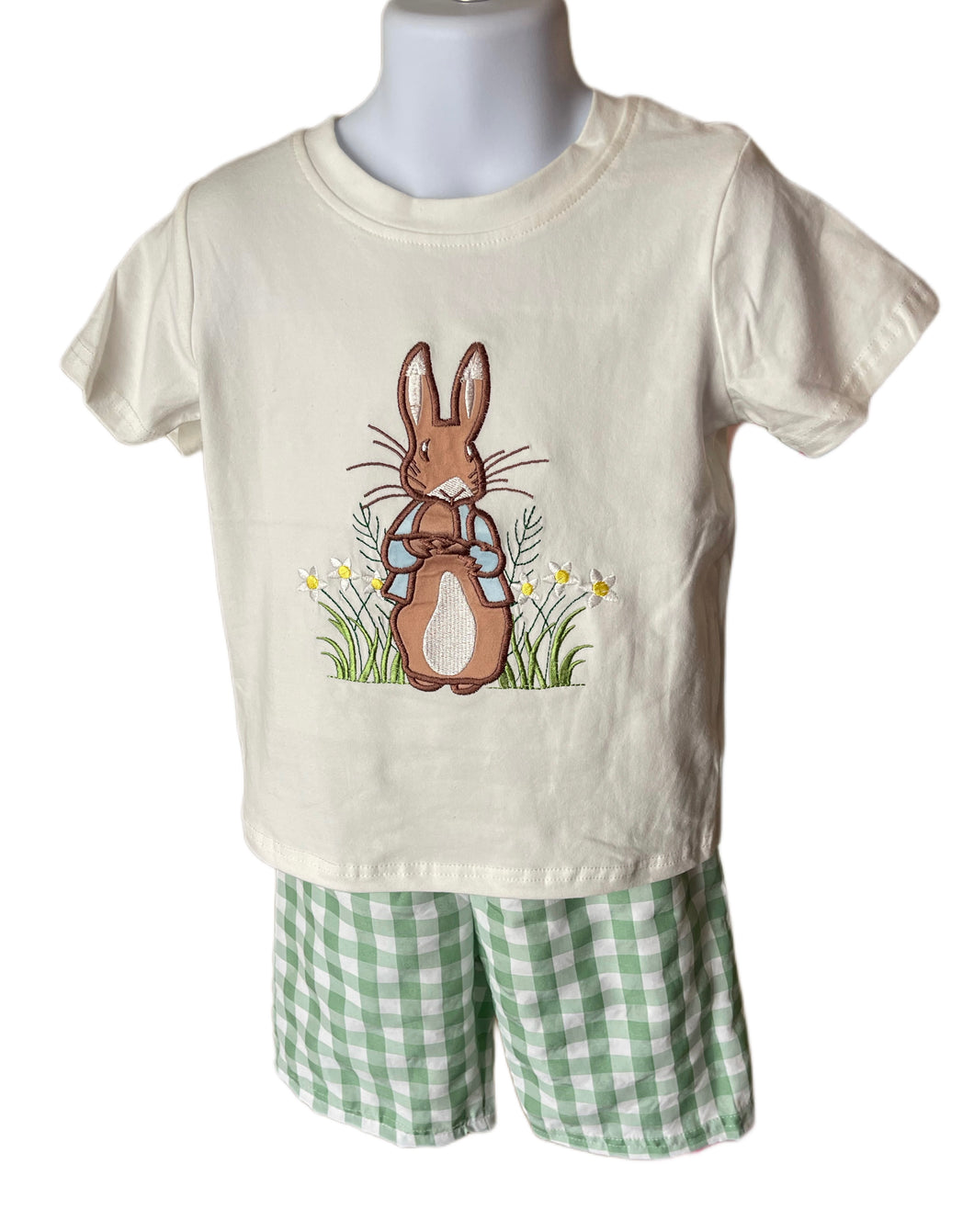 Rabbit Applique Boys Shorts Set